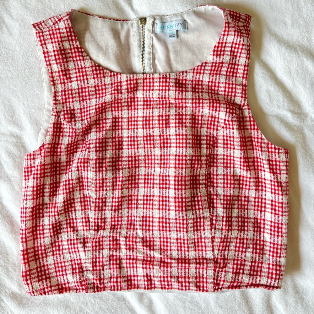 Vintage cropped gingham style shirt